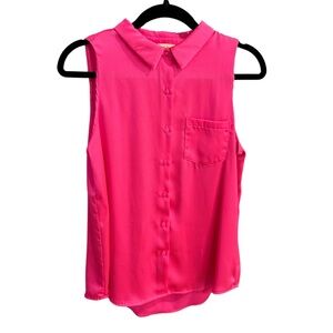 Skies Are Blue Pink Sleeveless Blouse